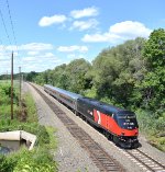 Ctrail Train # 6456, being pushed by P40BH # 6710, heads away toward its last stop of Hartford. Took this picture from the New Britain Ave bridge.